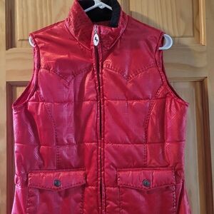 Red Western puffer vest